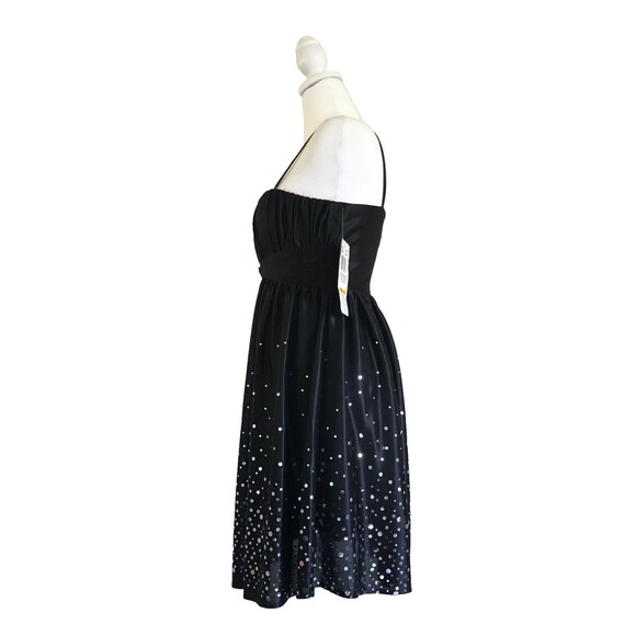 New Morgan & Co Black Short Dress Silver Dot Sequins Size Small - Picture 2 of 9
